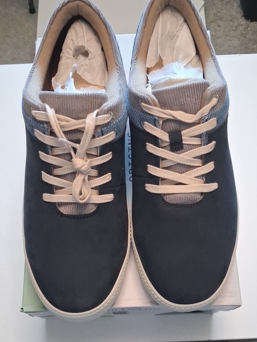 Earth Origins Navy and Cream Lace-Up Sneakers